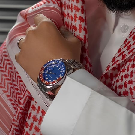 ساعة رولكس الرجالية بيبسي بمكينة ياباني عالية الجودة - ميناء أزرق