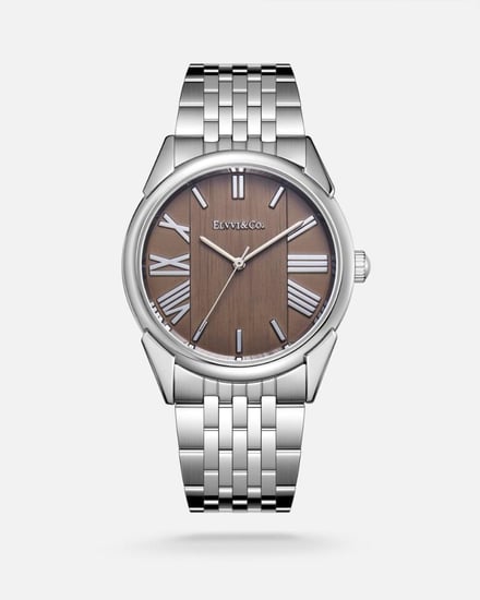 ساعة رجالية ستيل بلون بني