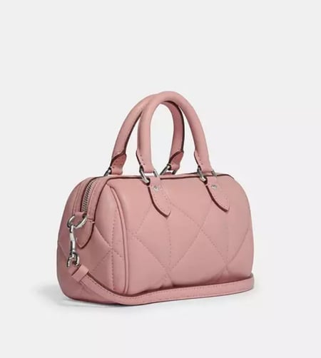 شنطه كوتش ميني روان Coach Mini Rowan Crossbody With Puffy Diamond Quilting Light Pink