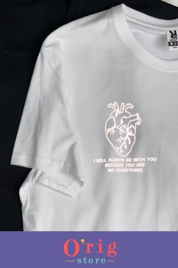 تيشيرتات القلب الكامل اسود وابيض