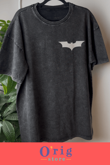 تيشيرت شعار باتمان موديل رمادي مخلط
