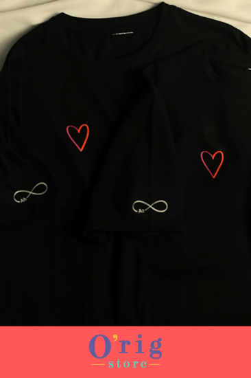 تيشيرتات قلب متعاكس فوشي وبرتقالي