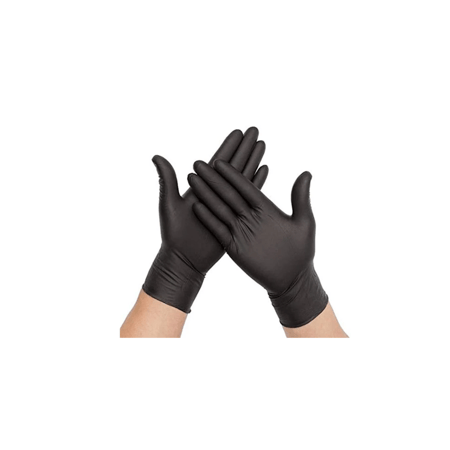 قفاز طبي فينيل لون أسود بدون بودر مقاس M - L - XL