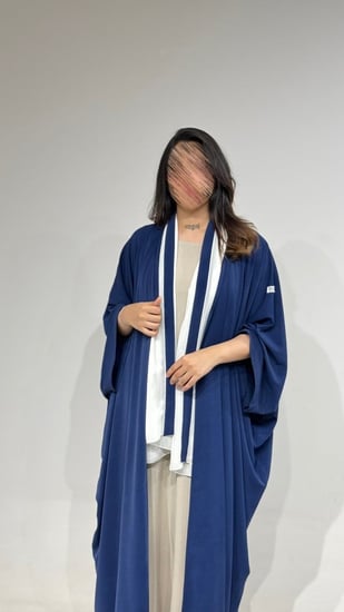 عباية فراشة جاكار أزرق