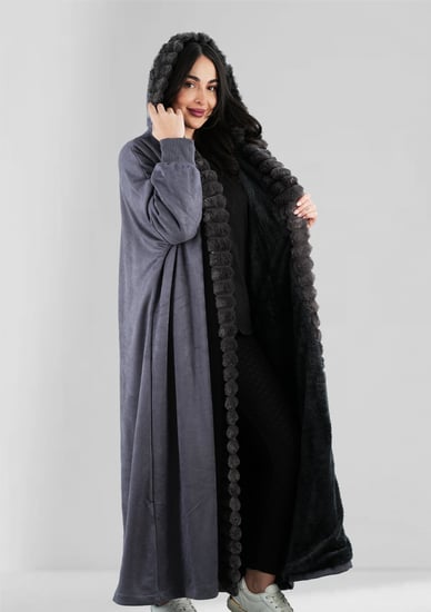 فروة شتوية بأكمام مضغوطة