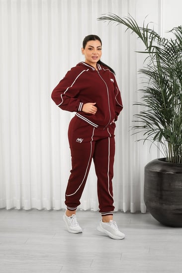 ترنج شتوي سحاب رياضي مزموم مع قبعة