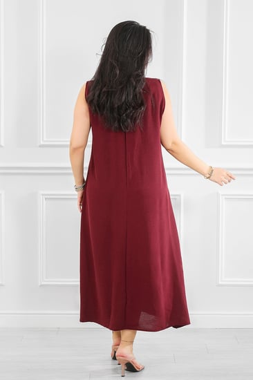 فستان ميدي طويل فلو حفر