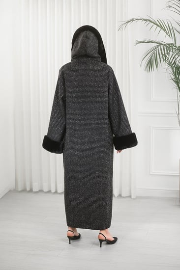 فروة شتوية مبطنة طويلة مونسة