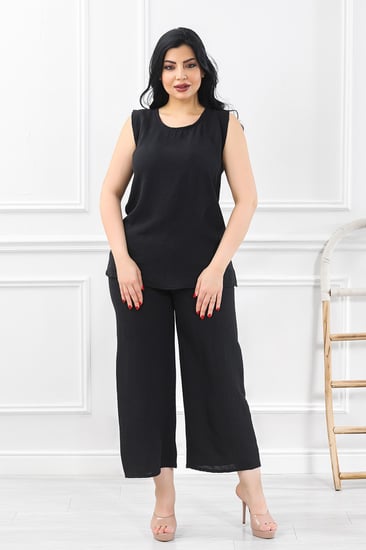 طقم نسائي كاجوال بلا أكمام