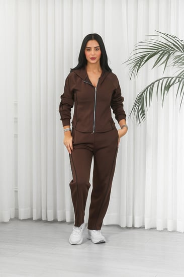 ترنج شتوي كاجوال سحاب رياضي مع قبعة