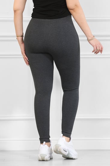 بنطال قطني سكيني بخصر مطاطي عريض سادة