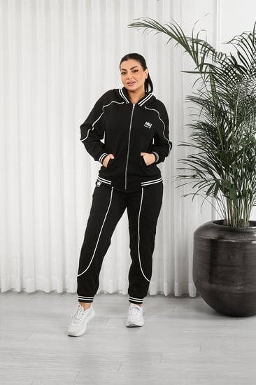 ترنج شتوي سحاب رياضي مزموم مع قبعة