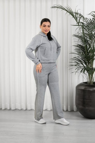 ترنج شتوي كاجوال سحاب بأكمام طويلة وقبعة