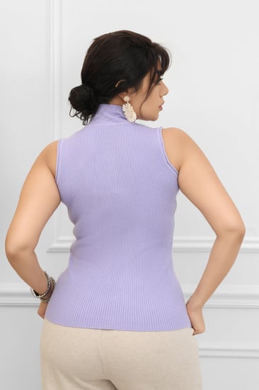 هاينك نسائي بلا أكمام ذات ياقه قصيرة