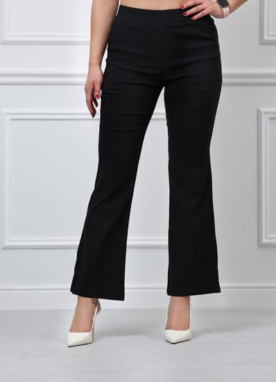 بنطال كاجوال نسائي بقصة واسعة حتى الكاحل مع فتحة جانبية