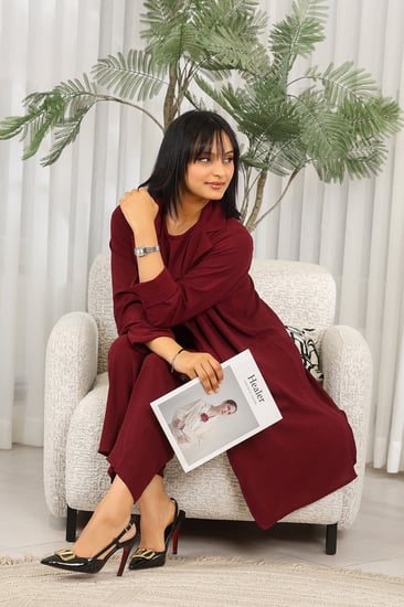 طقم نسائي كاجوال سادة 3 قطع جاكيت طويل مزود بجيب