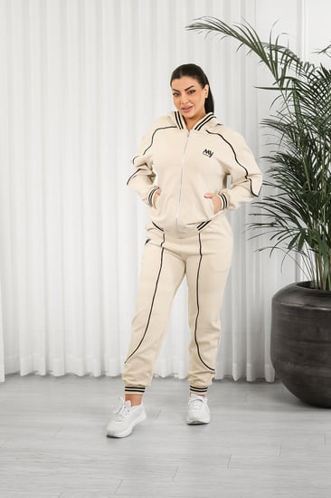 ترنج شتوي سحاب رياضي مزموم مع قبعة