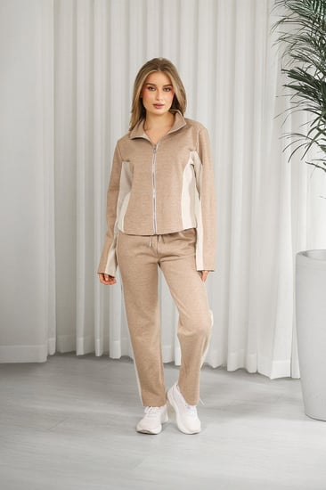 ترنج شتوي سحاب لونين بأكمام طويلة