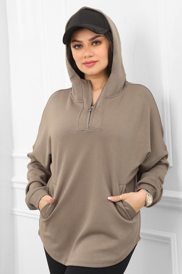 هودي مزود بجيوب امامية وقبعة