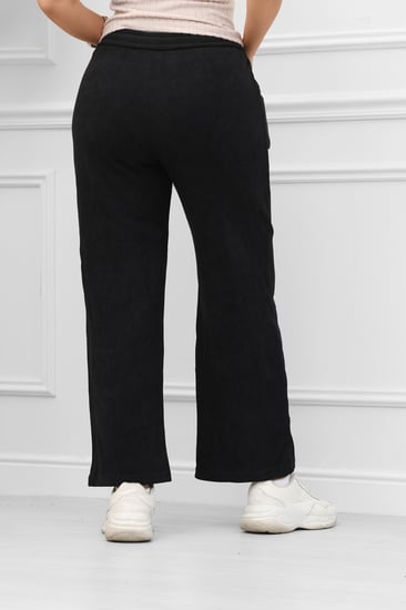 بنطال كاجوال نسائي خصر مرن وأرجل واسعة