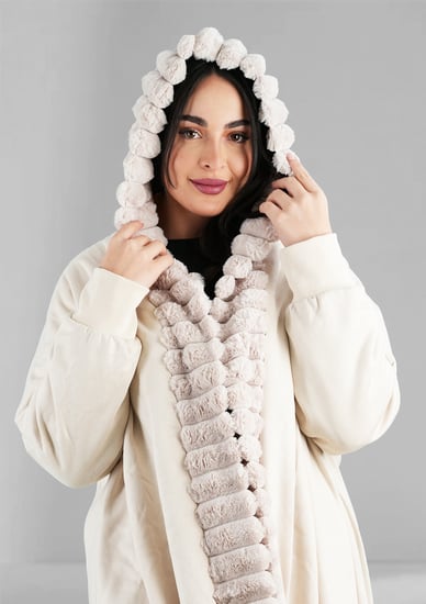 فروة شتوية بأكمام مضغوطة