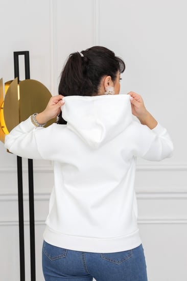 هودي سادة بأكمام طويلة وغطاء للرأس