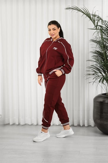 ترنج شتوي سحاب رياضي مزموم مع قبعة