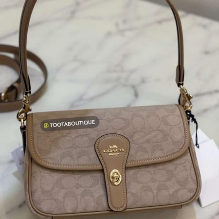 حقيبة كوتش هدلي شولدر فوري | Coach Hadley Shoulder Bag - Gold/Dark Natural Multi
