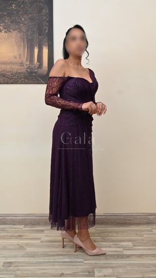 فستان كتف كلوش ميدي