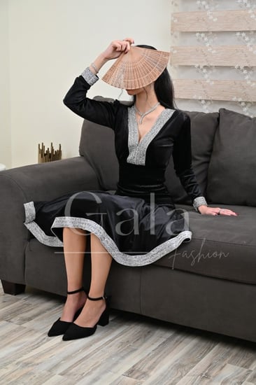 فستان مخمل ناعم قصير