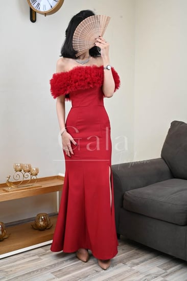 فستان اوف شولدر طويل