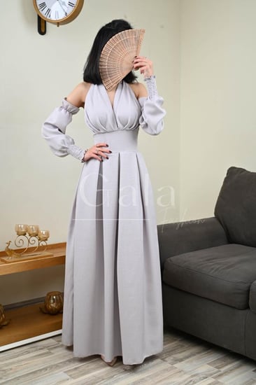 فستان ميدي بأكمام منفصلة