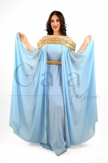 جلابية فخمة بوشاح شيفون