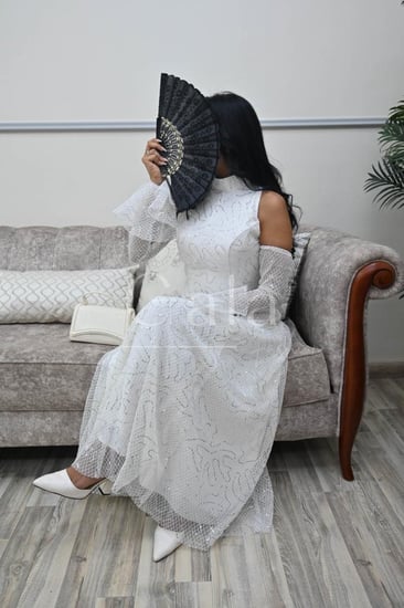 فستان كت خناقي طويل