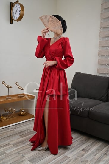 فستان تفته كم طويل