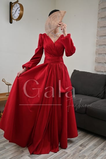 فستان تفته كم طويل