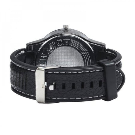 ساعة رجالي مع ولاعة الكترونية قابلة للشحن بحزام مطاطي لون بني