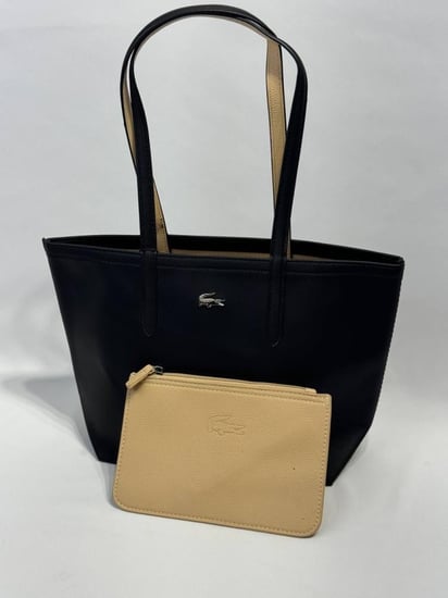 شنطة لاكوست جامعية - أسود كاكي