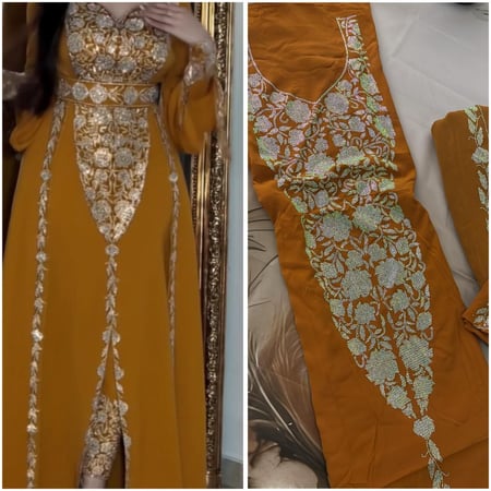 حرير الماس مع بشت شيفون موديل السروال بحزام متروس كرستال