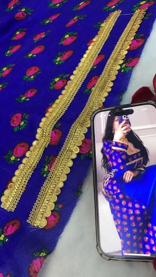 حرير الماس مع شالكي شغل تلي بحريني