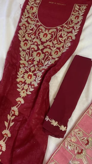 كشميري جاكار متروس كرستال موديل الحافه مع الشيله