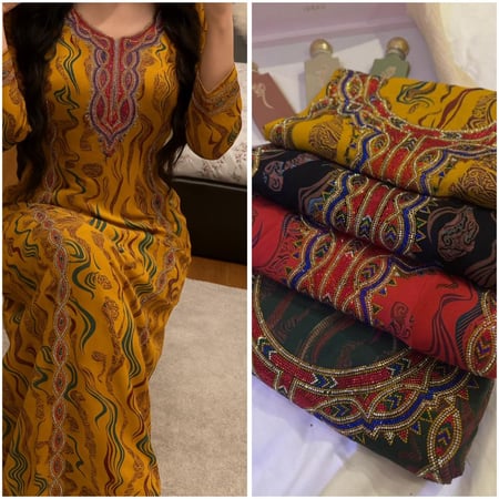 كشميري سلسه كرستال ملون امام وخلف