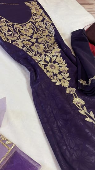 كشميري جاكار متروس كرستال موديل الحافه مع الشيله