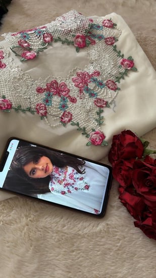 شيفون اطفال شغل جوبير مع تطريز حافه من امام وظهر