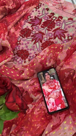 شيفون ايطالي متروس كرستال مع شال كبير