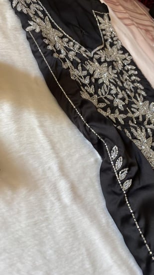 حرير ايطالي شغل يدوي خرز فاخر