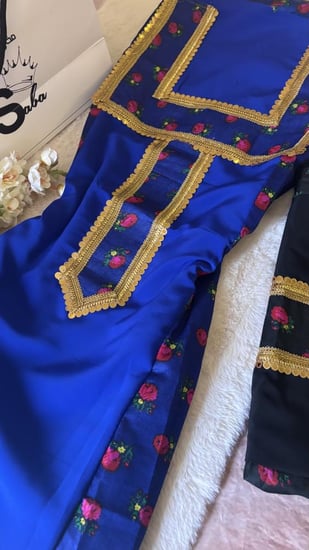 حرير الماس مع شالكي شغل تلي بحريني