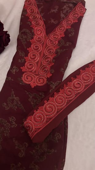 كشميري شغل دانتيل مع الشيله