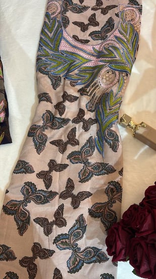 كشميري مطرز ومتروس كرستال موديل عربي