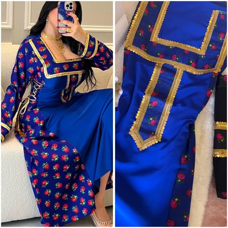 حرير الماس مع شالكي شغل تلي بحريني